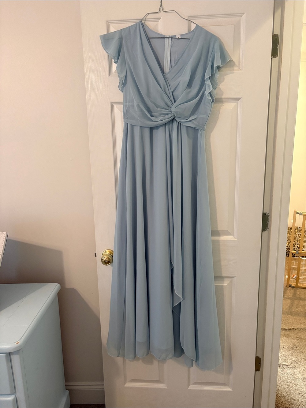 Light Blue Chiffon Formal Dress